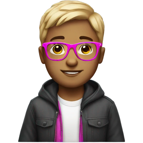 Boy with pink glasses emoji