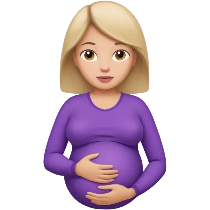 Pregnant woman wearing purple  emoji