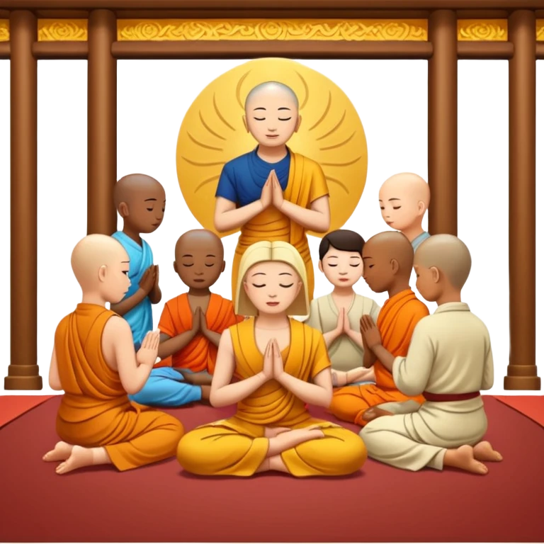 people praying in a Buddhist temple emoji