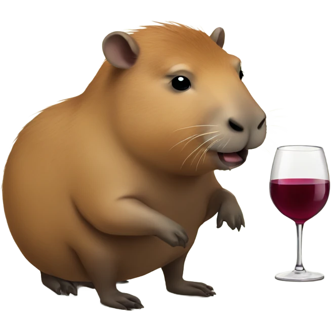 Capybara drinking wine emoji