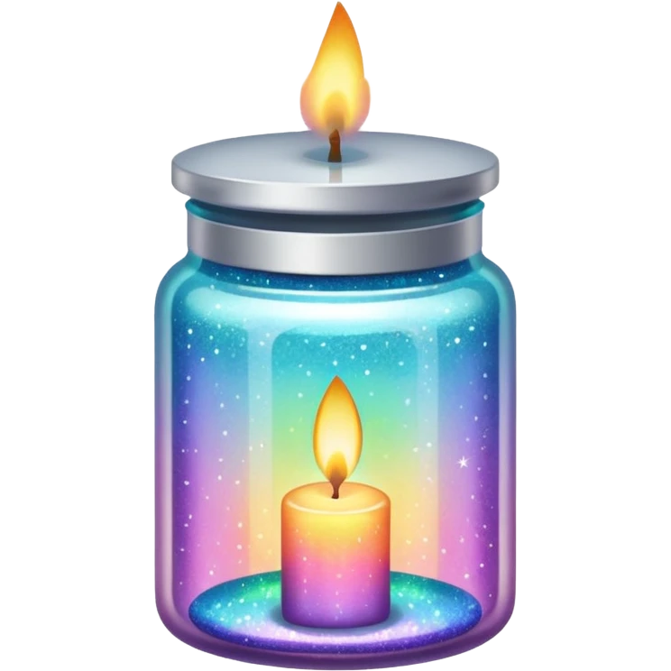 Iridescent Glittered Candle Jar emoji