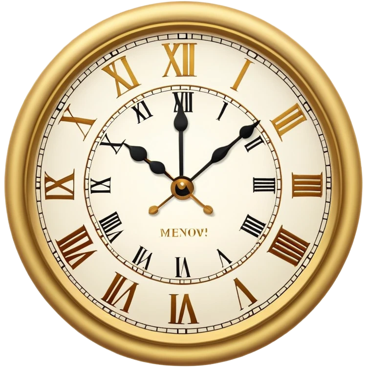 clock where all the numbers say Now! emoji