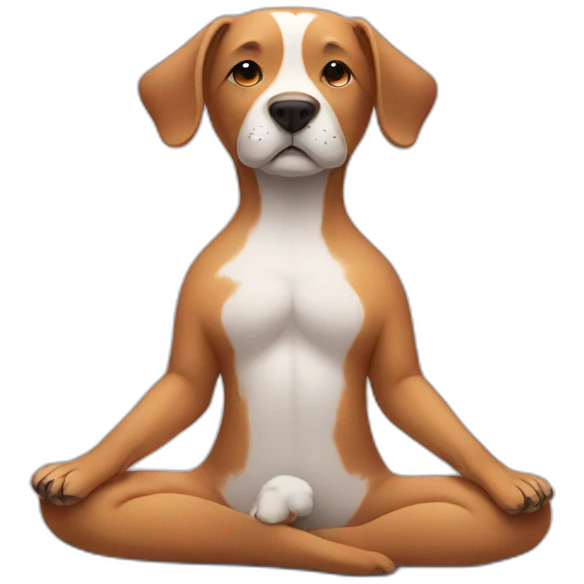 Dog doing yoga emoji