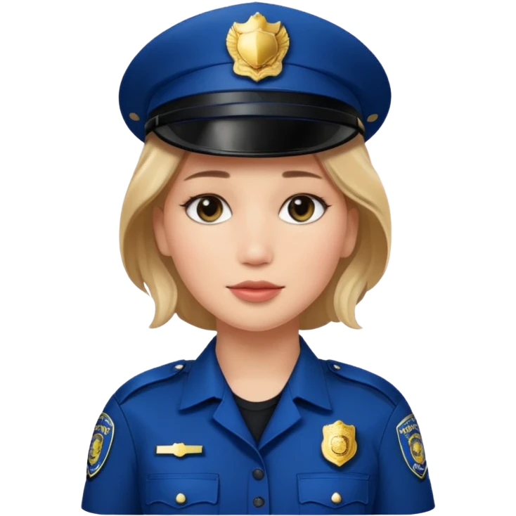 Jennifer Lawrence, in a police uniform emoji