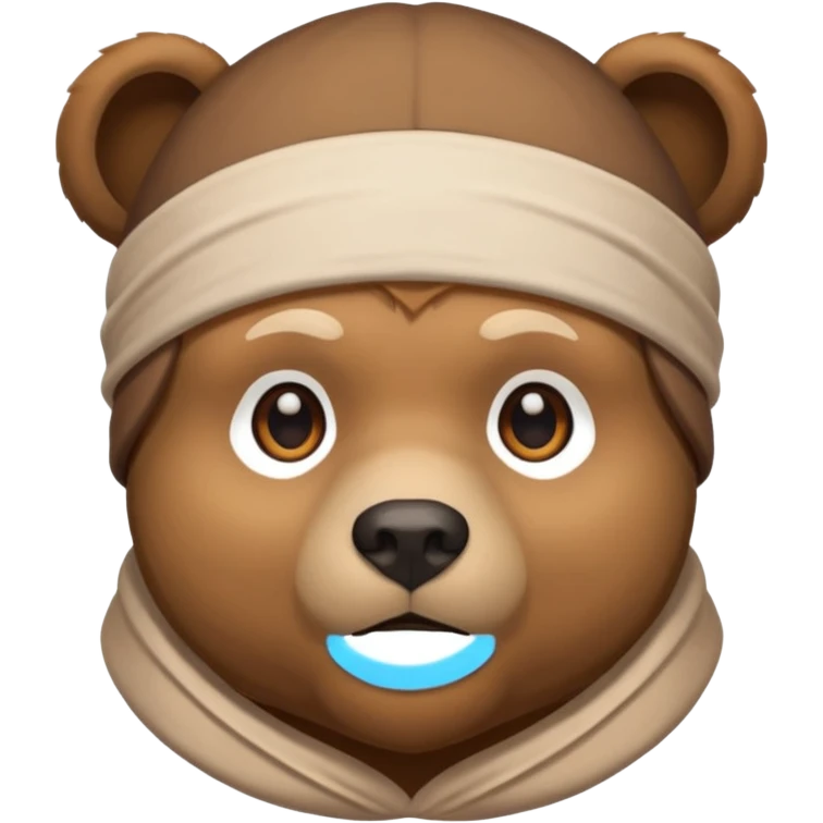 Сделай лицо медведя в белой дюраге emoji