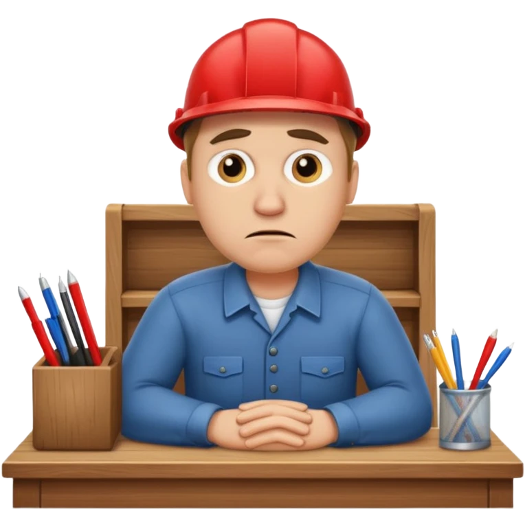 Annoyed worker working at a desk emoji