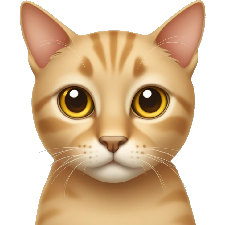 Tan cat with hazel eyes with ideal body shape emoji