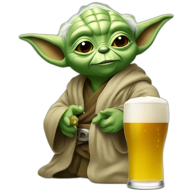 Yoda qui boit une biere emoji