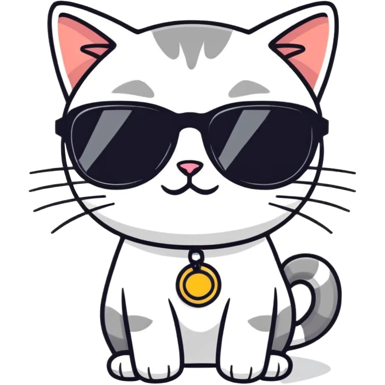 Cat with sunglasses emoji