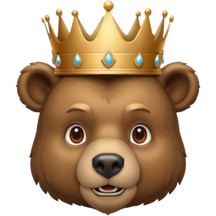 Bear with bronze crown — strong and gentle emoji