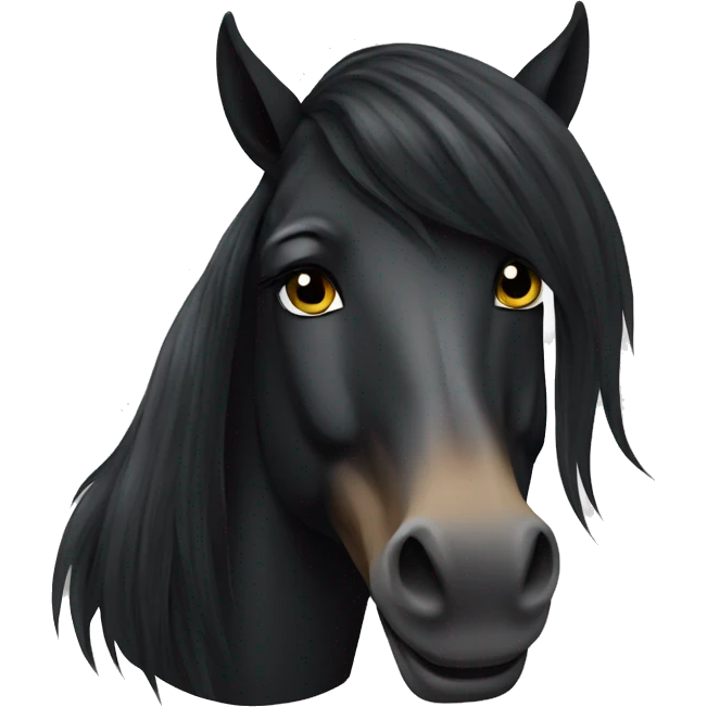 Horses black with mane star print on head  emoji