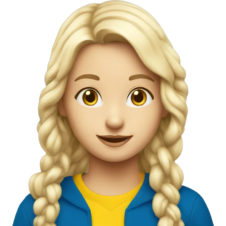 Swedish school student, happy, with Swedish flag, blond emoji