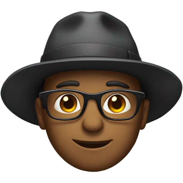 male with glasses and hat emoji