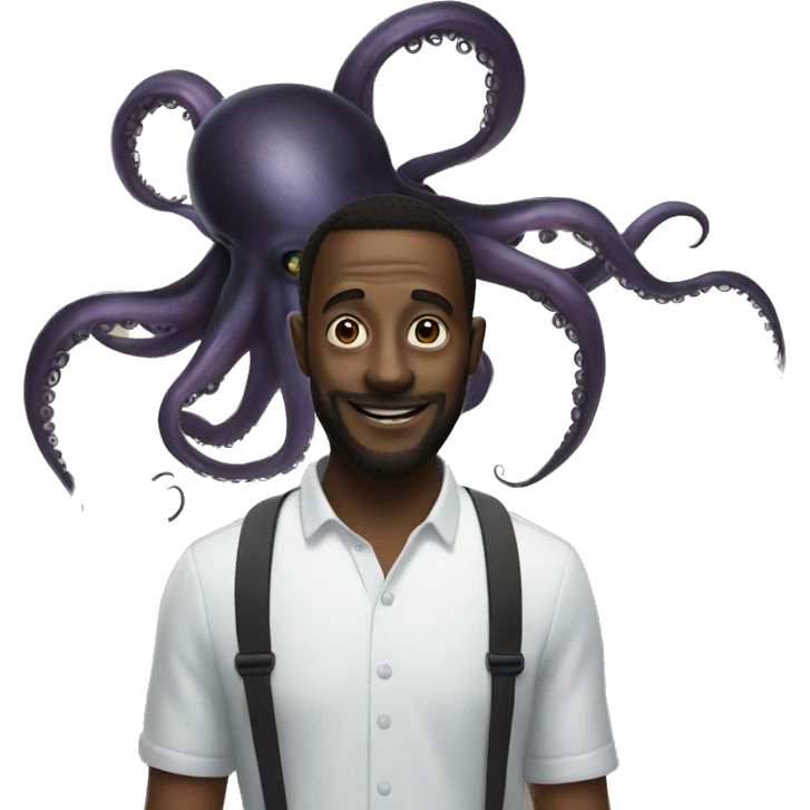 Black Alien Octopus next to a man emoji