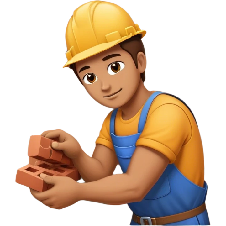 mason worker bricks emoji