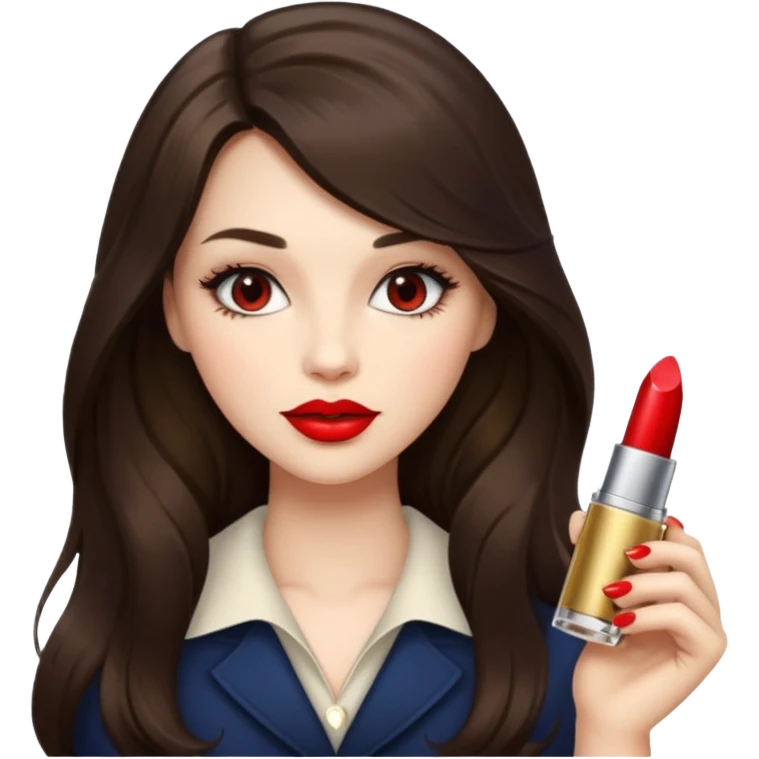 Brunette-girl-long-hair-old-money-fashion-style-red emoji