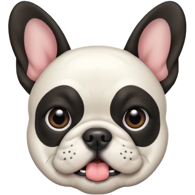 French bulldog black ears white body emoji