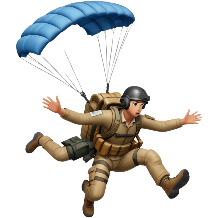 PUBG character falling from the sky with parachute deployed emoji