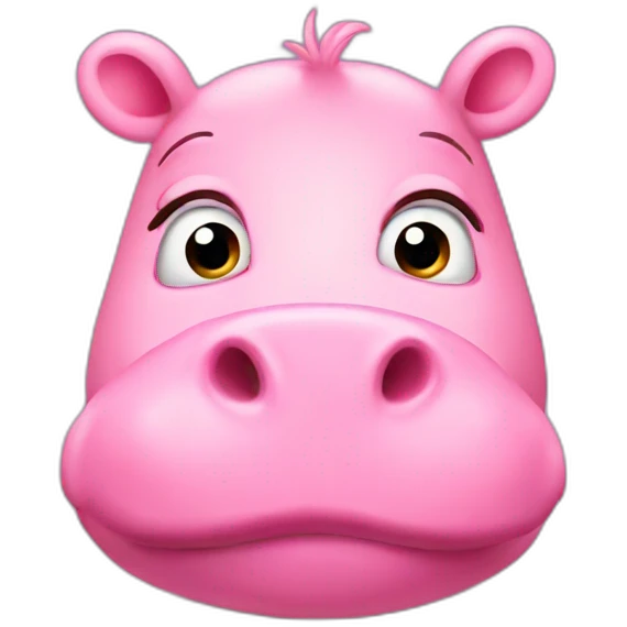 pink hippo surprised emoji