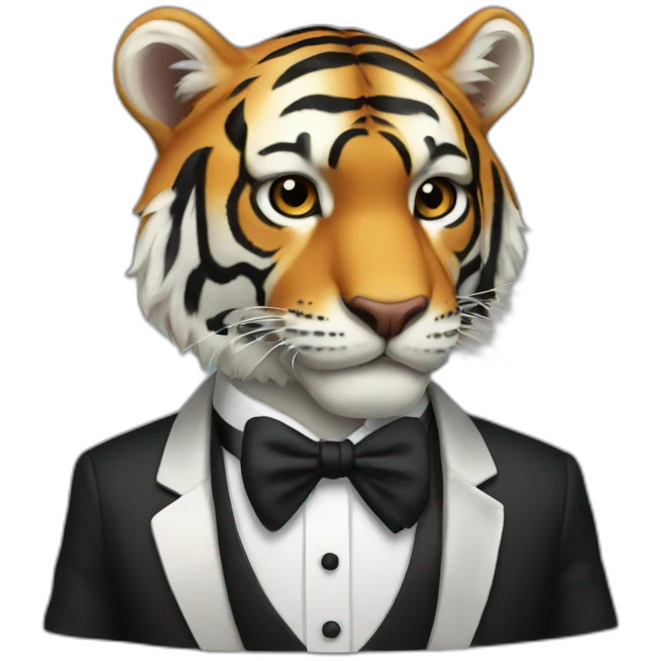 Tiger in a tuxedo emoji