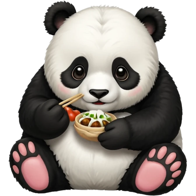Panda eating momos emoji