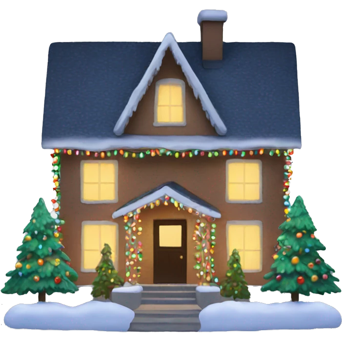 House with Christmas lights  emoji