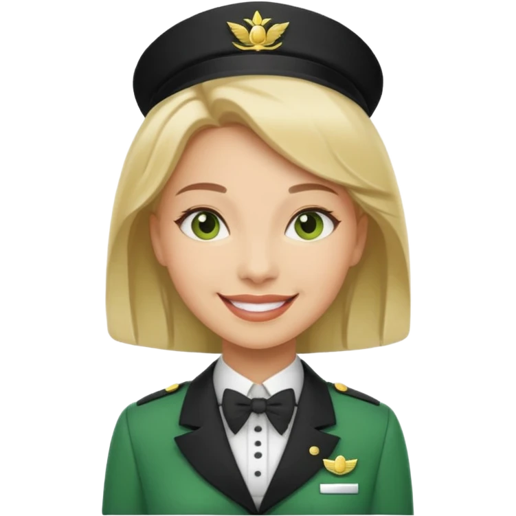 Lady hotel butler with green uniform  emoji