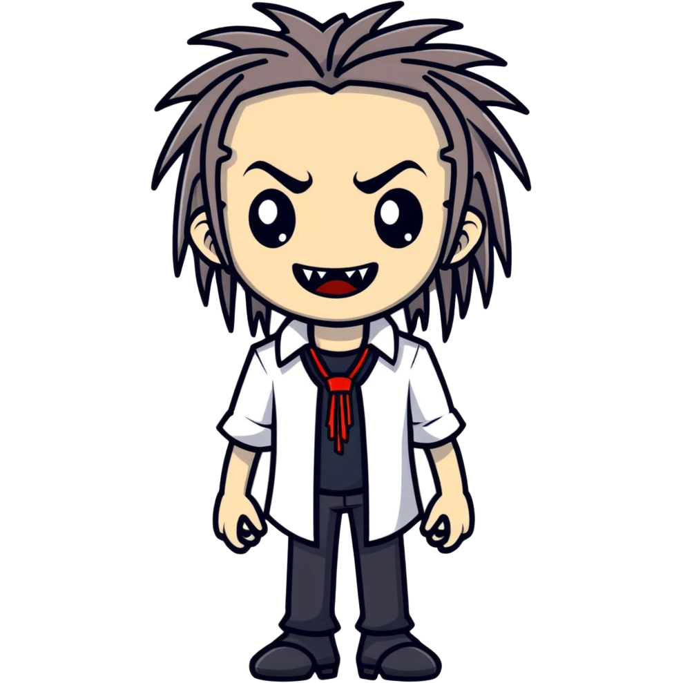 vampire boy with dreadlocks and a white shirt emoji