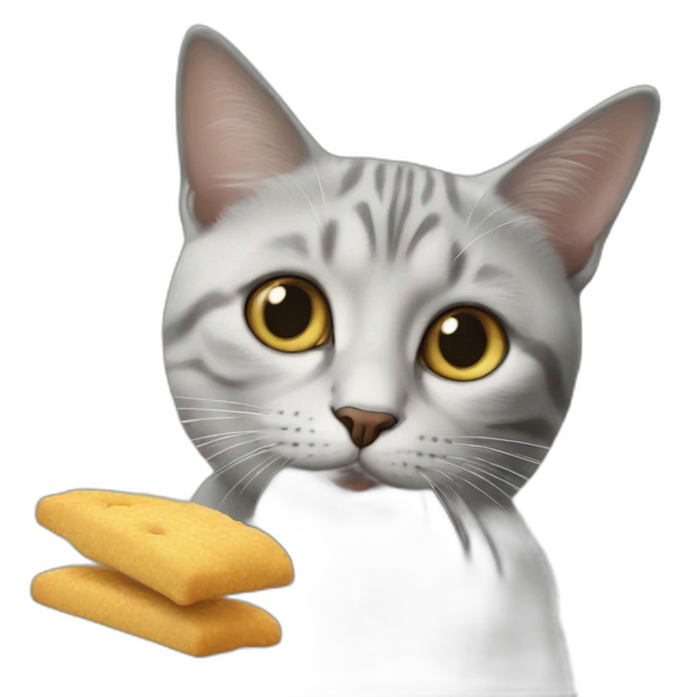 Un chat qui mange du caca emoji