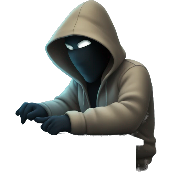 Hacker on computer at night emoji