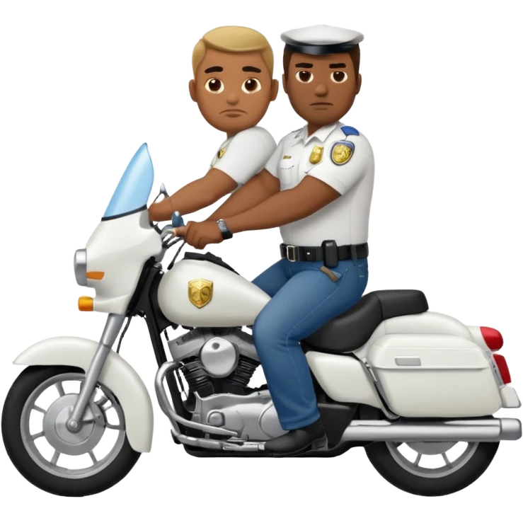 police officer riding a fat black man emoji
