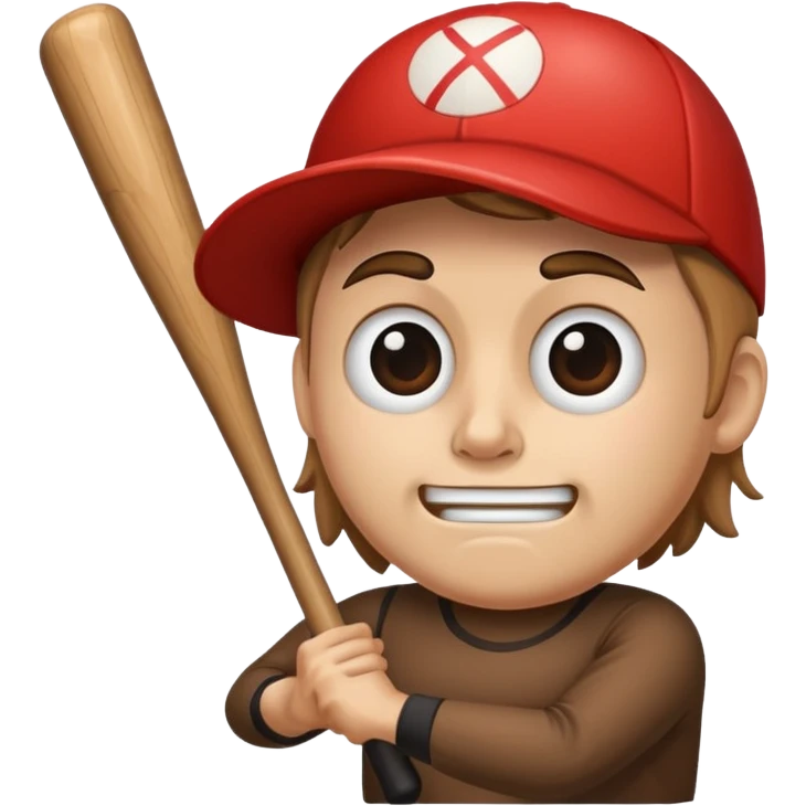 A log which has a face and he's holding a bat emoji