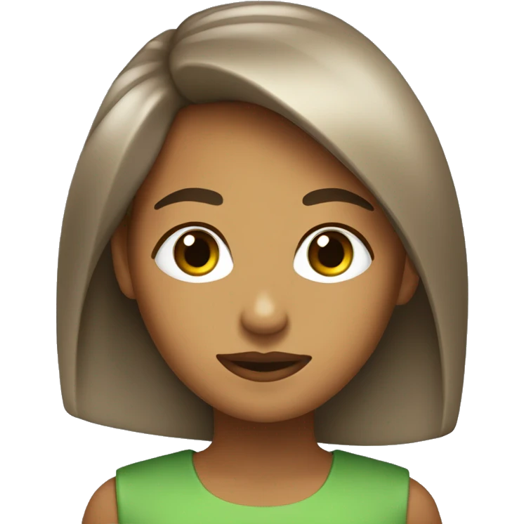 Chica con ojos verdes y pelo marrón  emoji