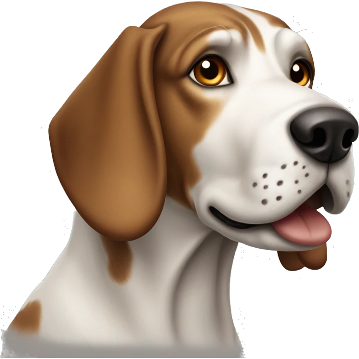 White and brown hound dog emoji