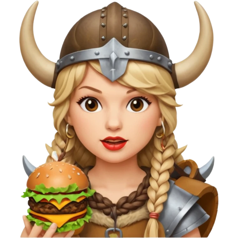 Taylor Swift woman viking eating burger emoji