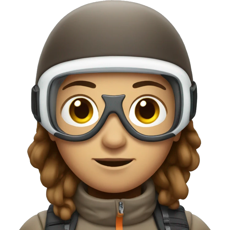 Skier with brown hair  emoji