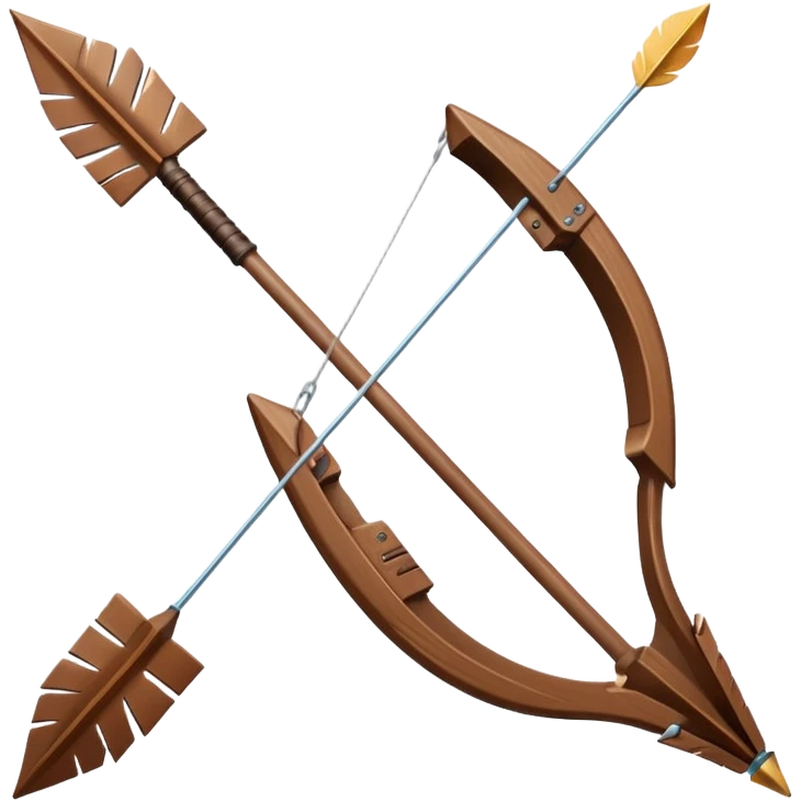 Arrow frozen mid-release, bow vibrating emoji