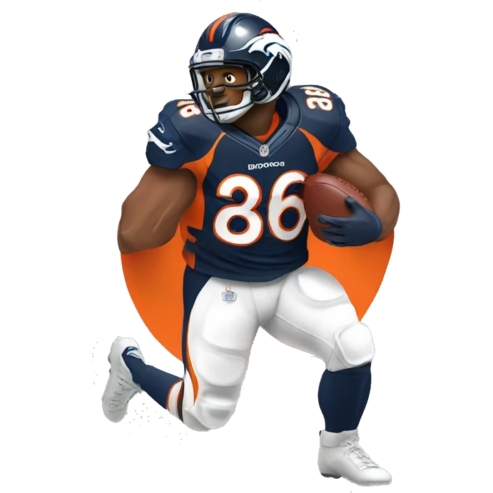 NFL football player, Denver broncos, in the end zone  emoji
