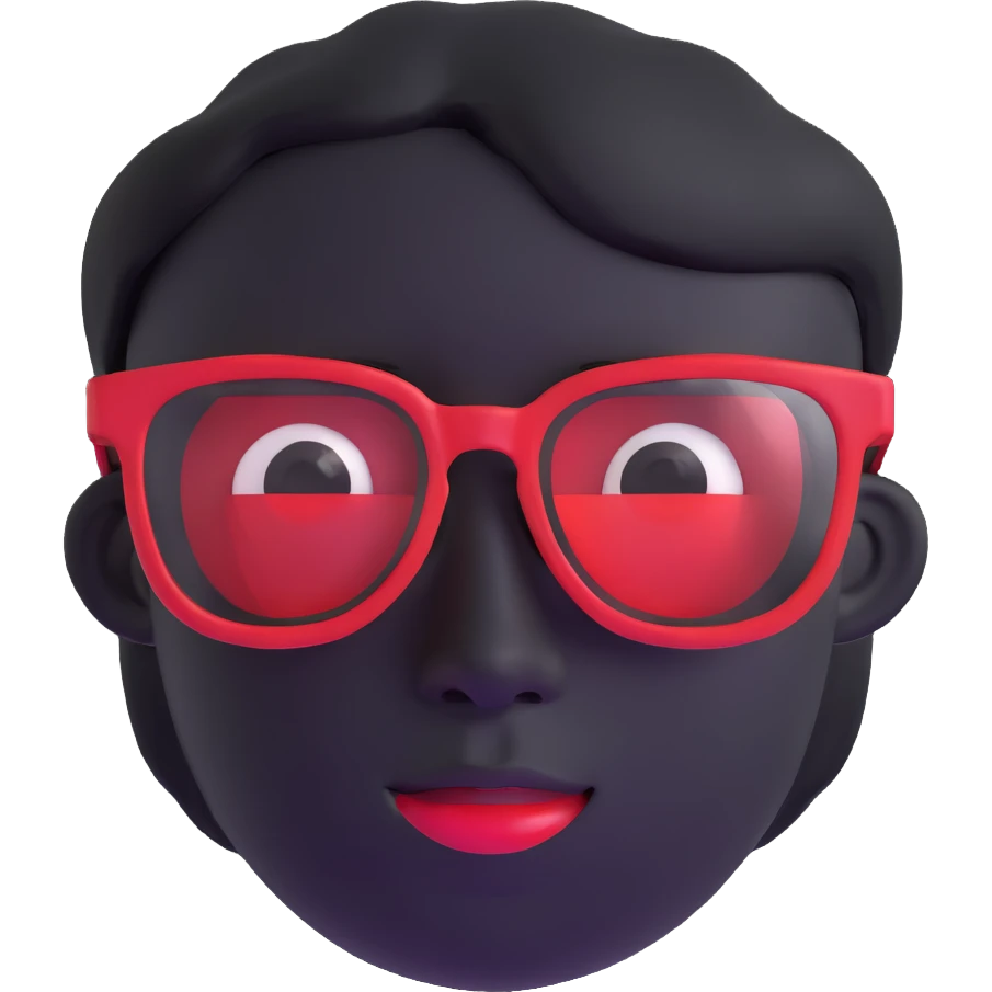 face with red glasses emoji