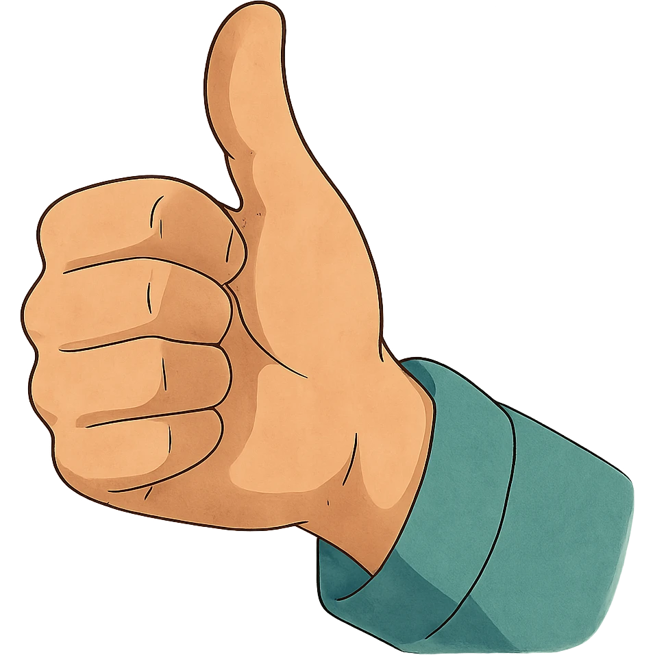 ghibli style thumbs up hand gesture emoji