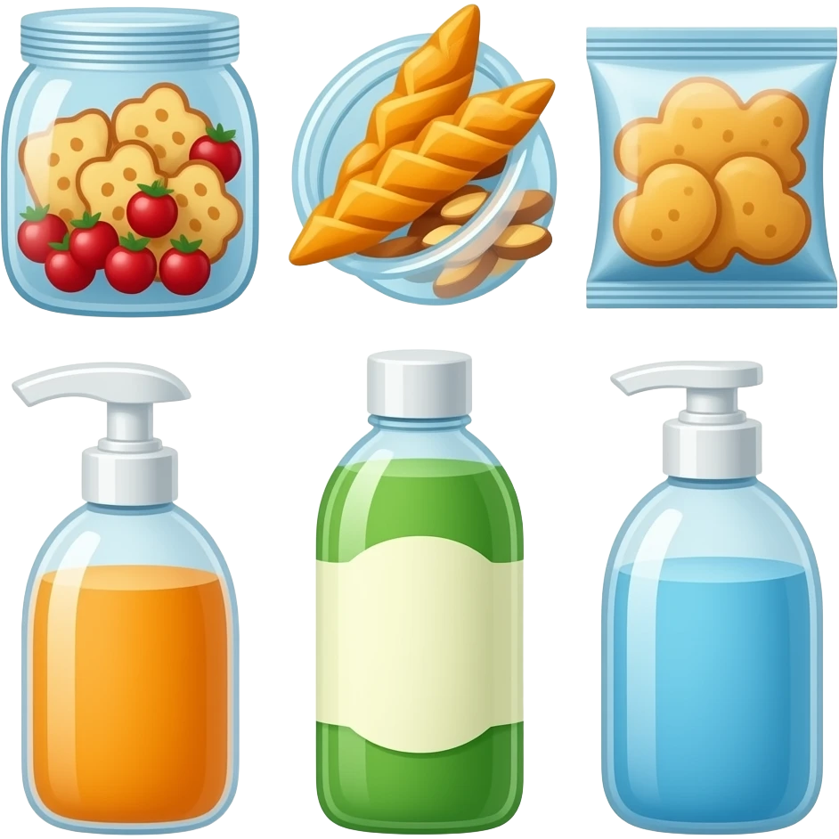 health snacks and personal care product bundle emoji