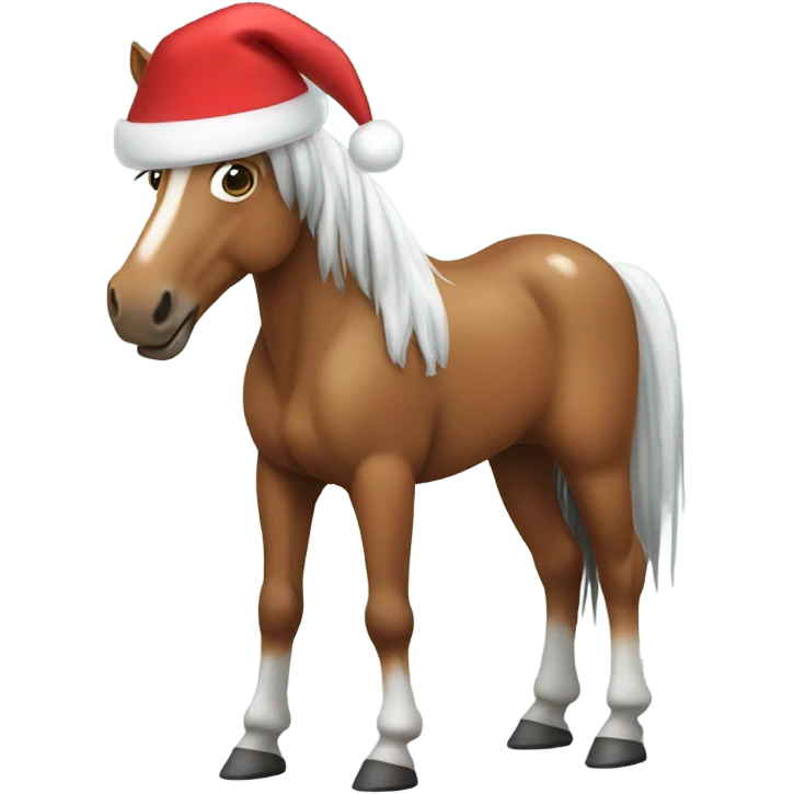 Horse wearing christmas hat  emoji