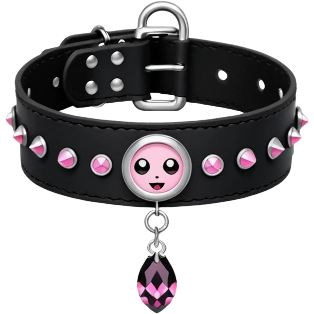BLACKPINK-inspired gothic choker , no hearts, black and pink, cute, remove background emoji