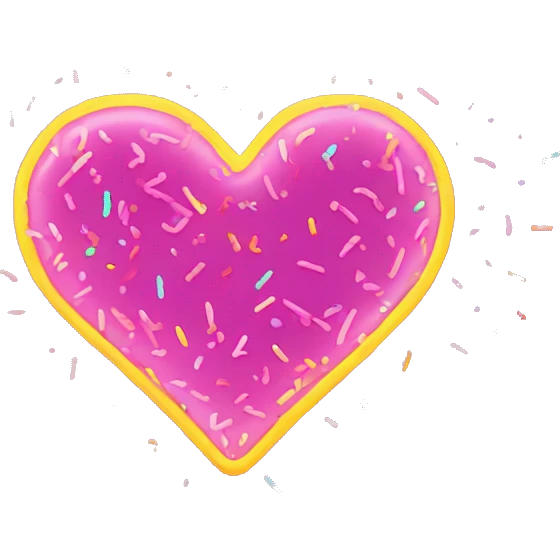 neon glow heart sketch with sprinkles emoji
