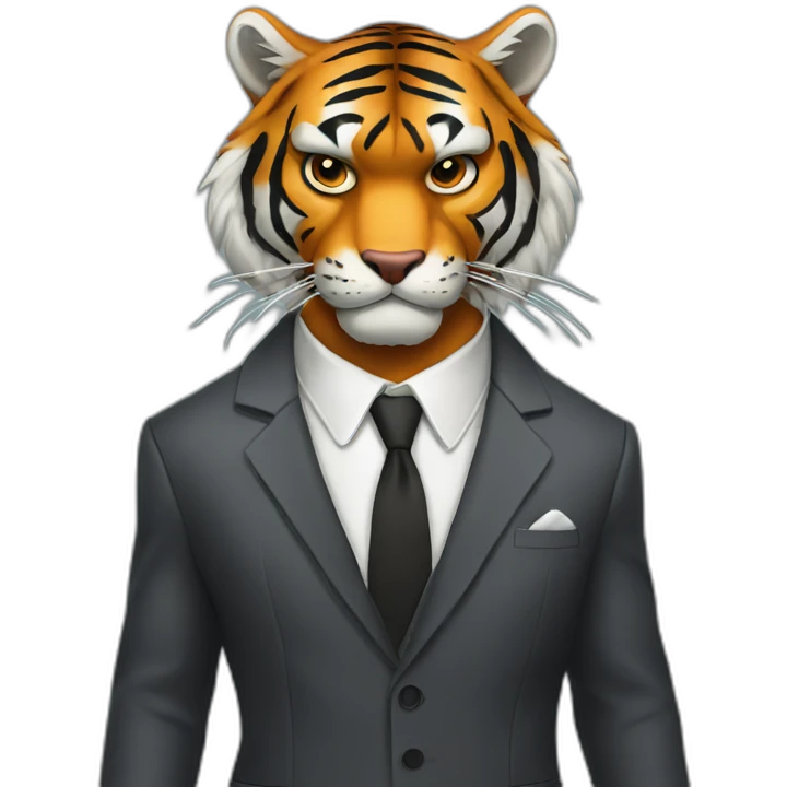 Angry Tiger with suit emoji