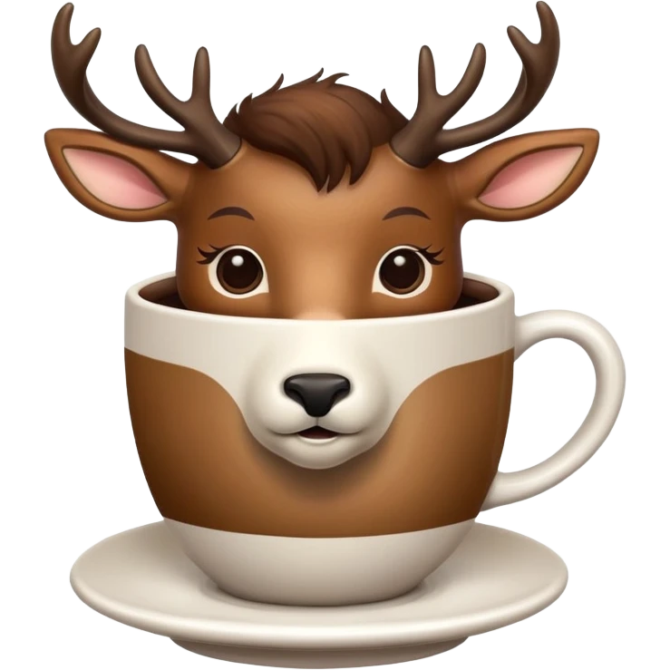 Coffee on deer emoji