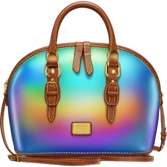Realistic iridescent dome shaped Dooney and Bourke satchel purse isolated.  emoji