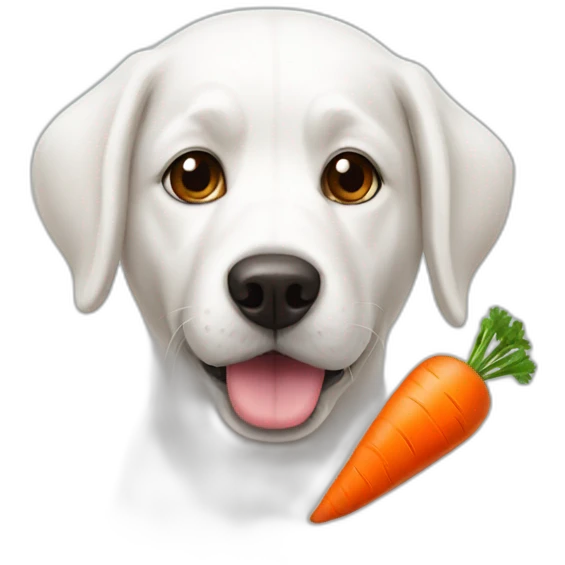 white-dog-carrot emoji