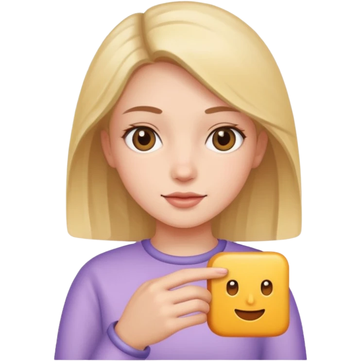 girl with a square emoji