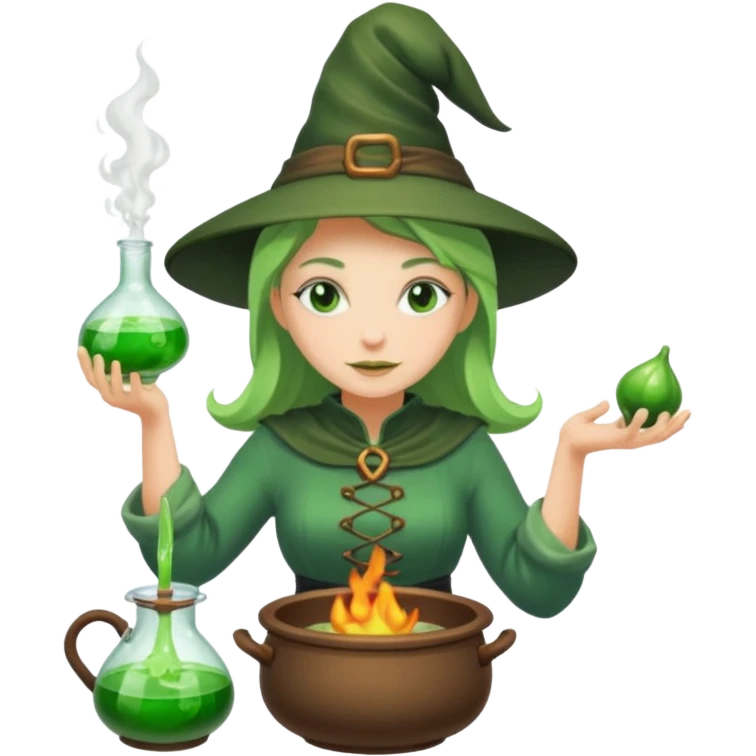 green witch cooking potion emoji